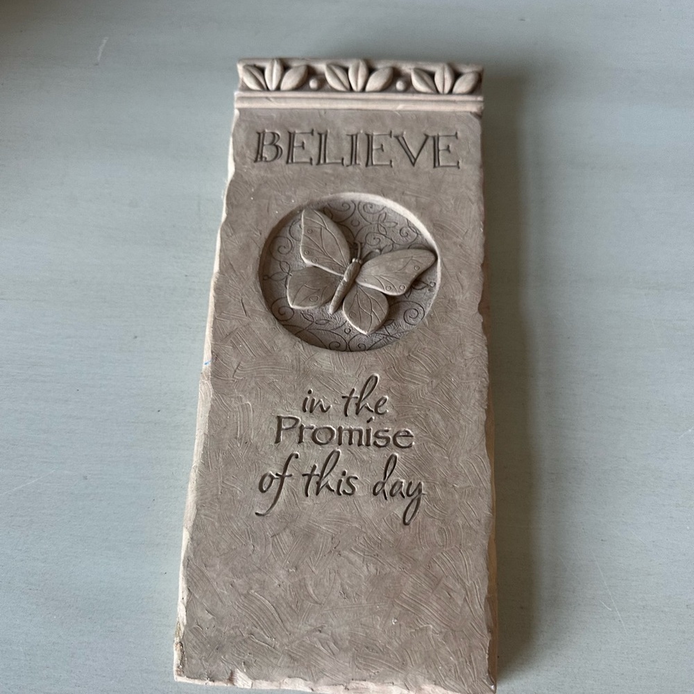 George carruth believe in the promise of this day signed wall plaque